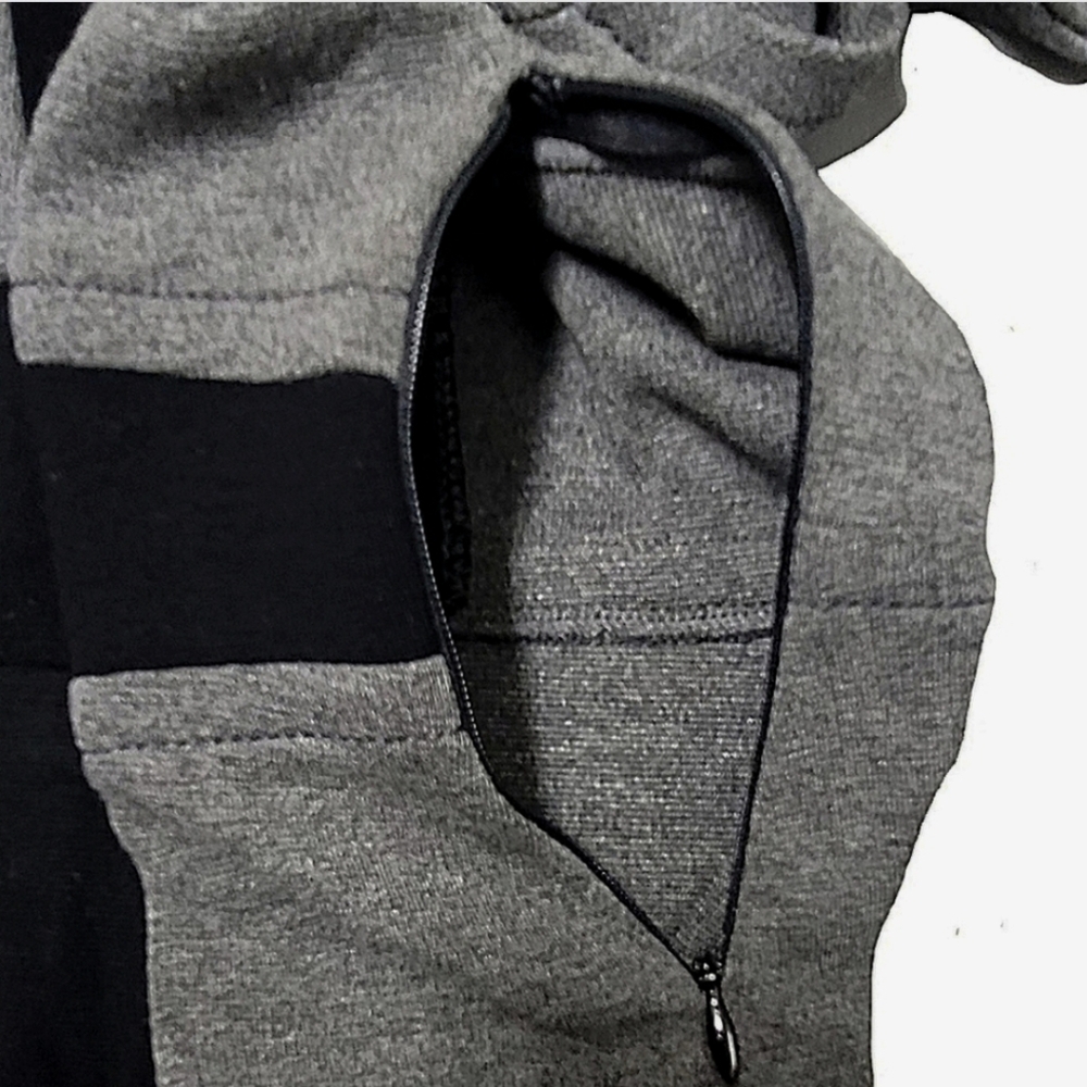 Anthropologie Yoana Baraschi Black & Gray Colorblock Sheath Dress Sz S - Picture 4 of 10